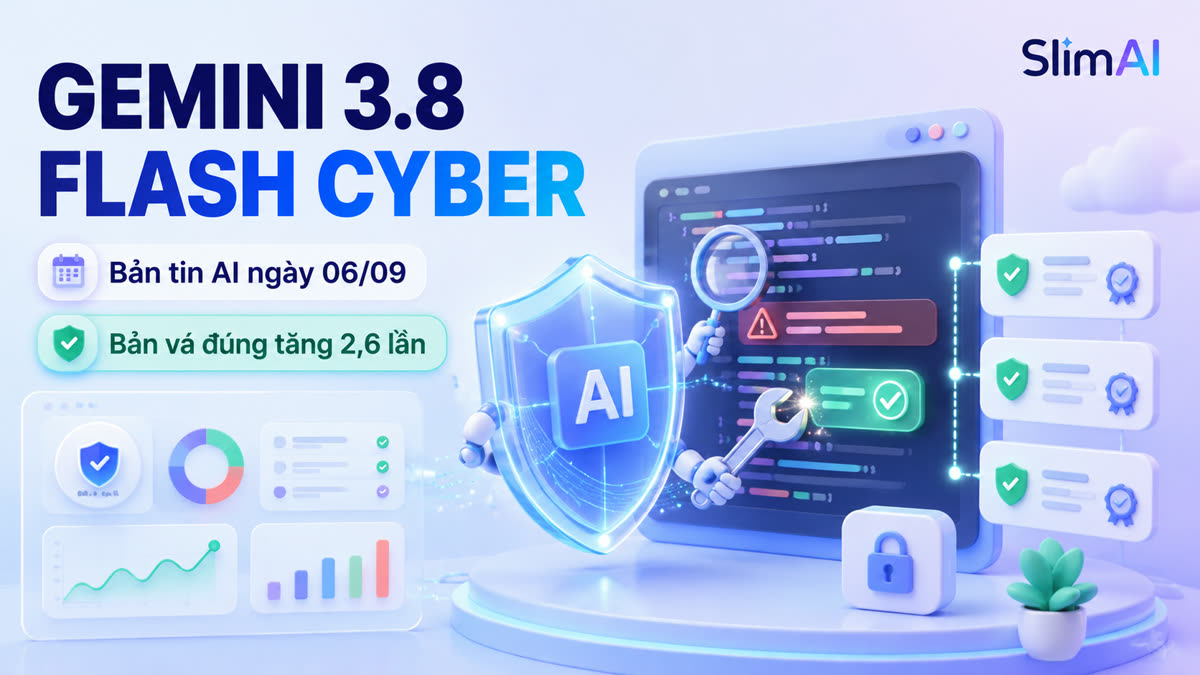 Gemini 3.8 Flash Cyber tạo 2,6 lần bản vá đúng | Bản tin AI ngày 06/09