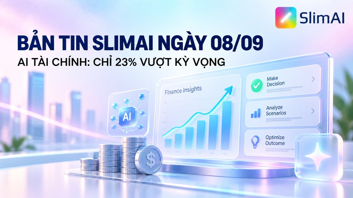Chỉ 23% doanh nghiệp vượt kỳ vọng với AI tài chính | Bản tin AI ngày 08/09