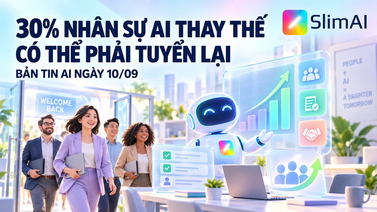 30% nhân sự bị AI thay thế có thể phải tuyển lại | Bản tin AI ngày 10/09
