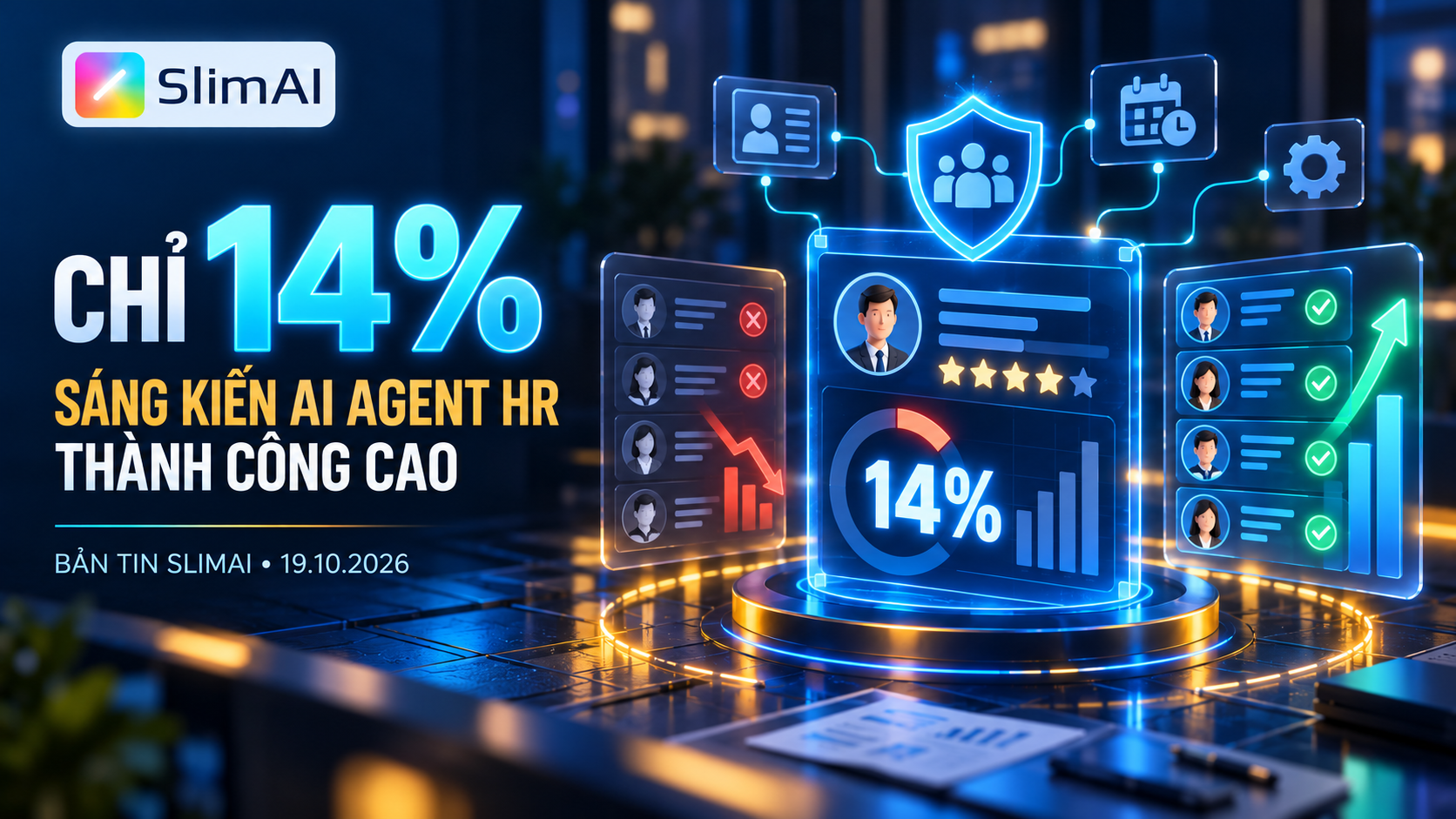 Gartner: Chỉ 14% sáng kiến AI Agent HR thành công cao — Bản tin SlimAI ngày 19/10/2026