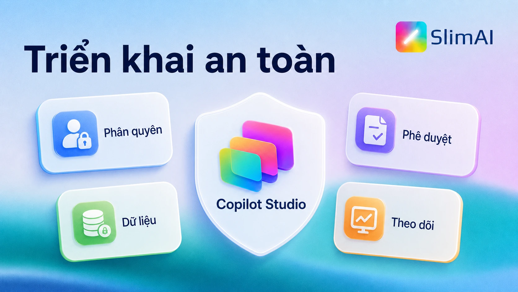 Checklist triển khai Copilot Studio an toàn gồm phân quyền, dữ liệu, phê duyệt và theo dõi
