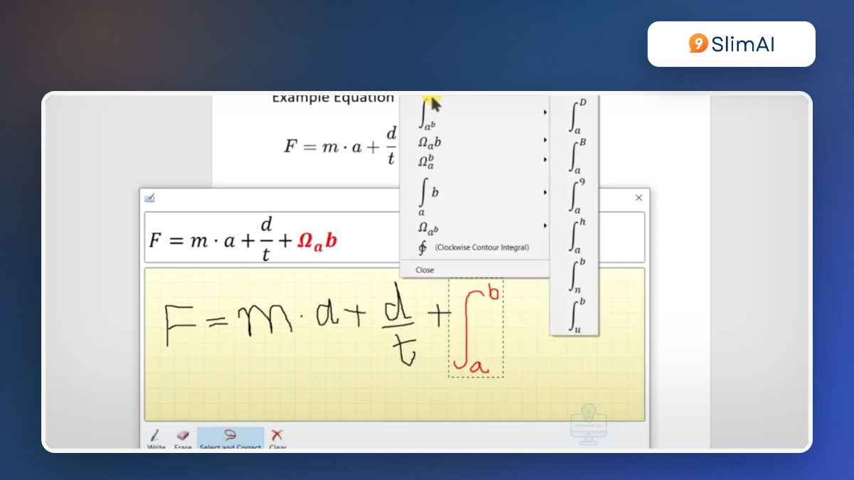 Screenshot video sua cong thuc trong Microsoft Word Equation