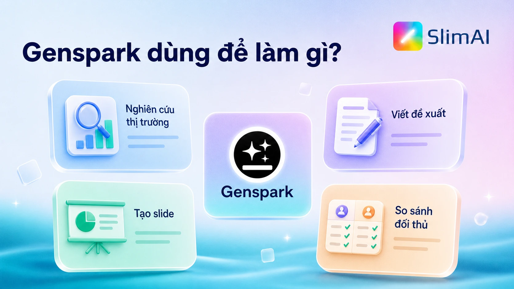 Genspark hỗ trợ nghiên cứu thị trường, viết đề xuất, tạo slide và so sánh đối thủ