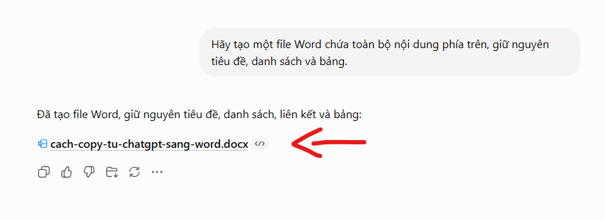 Cách copy từ ChatGPT sang Word