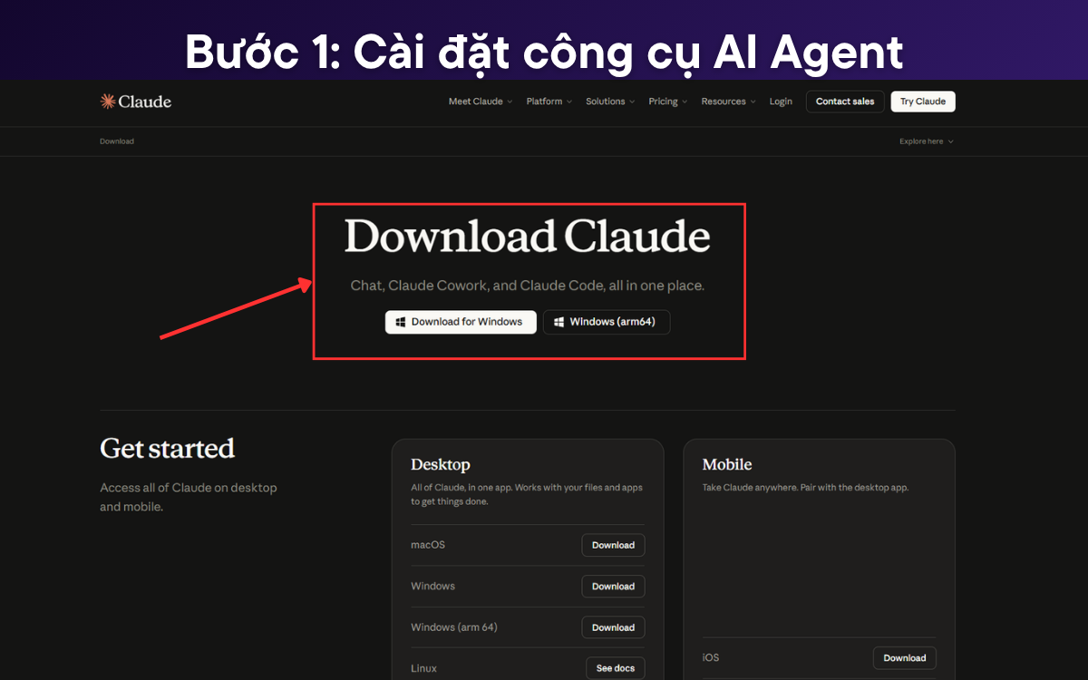Bước 1: Cài đặt công cụ AI Agent
