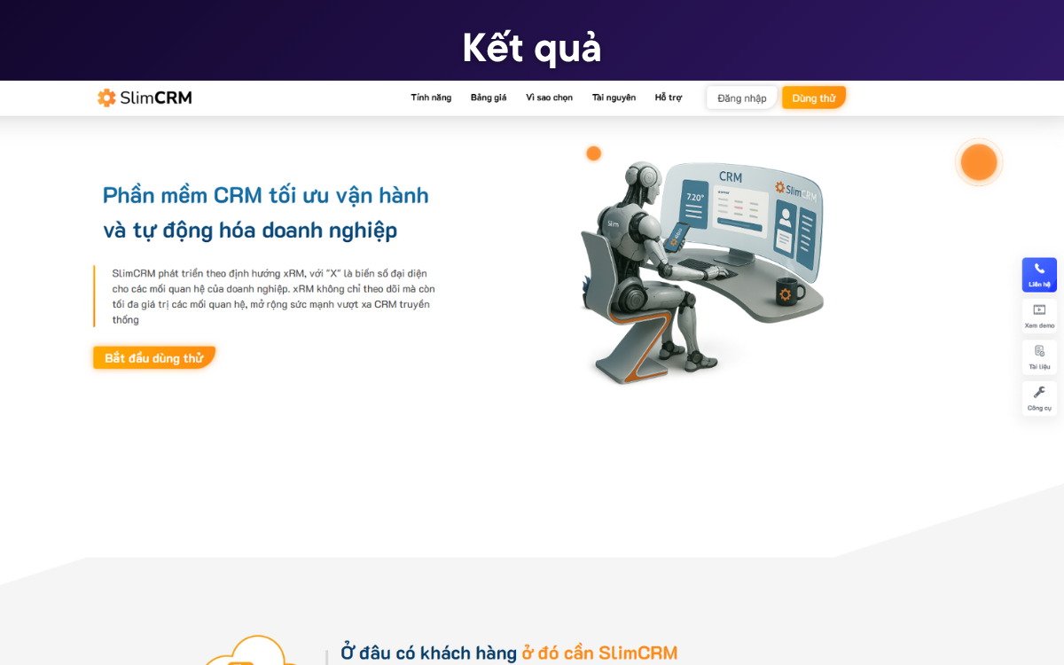 Tạo landing page bằng AI Agent