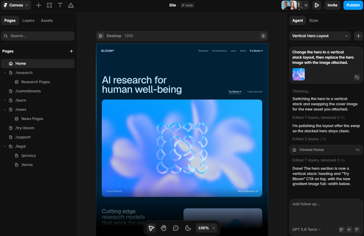 Công cụ AI tạo website