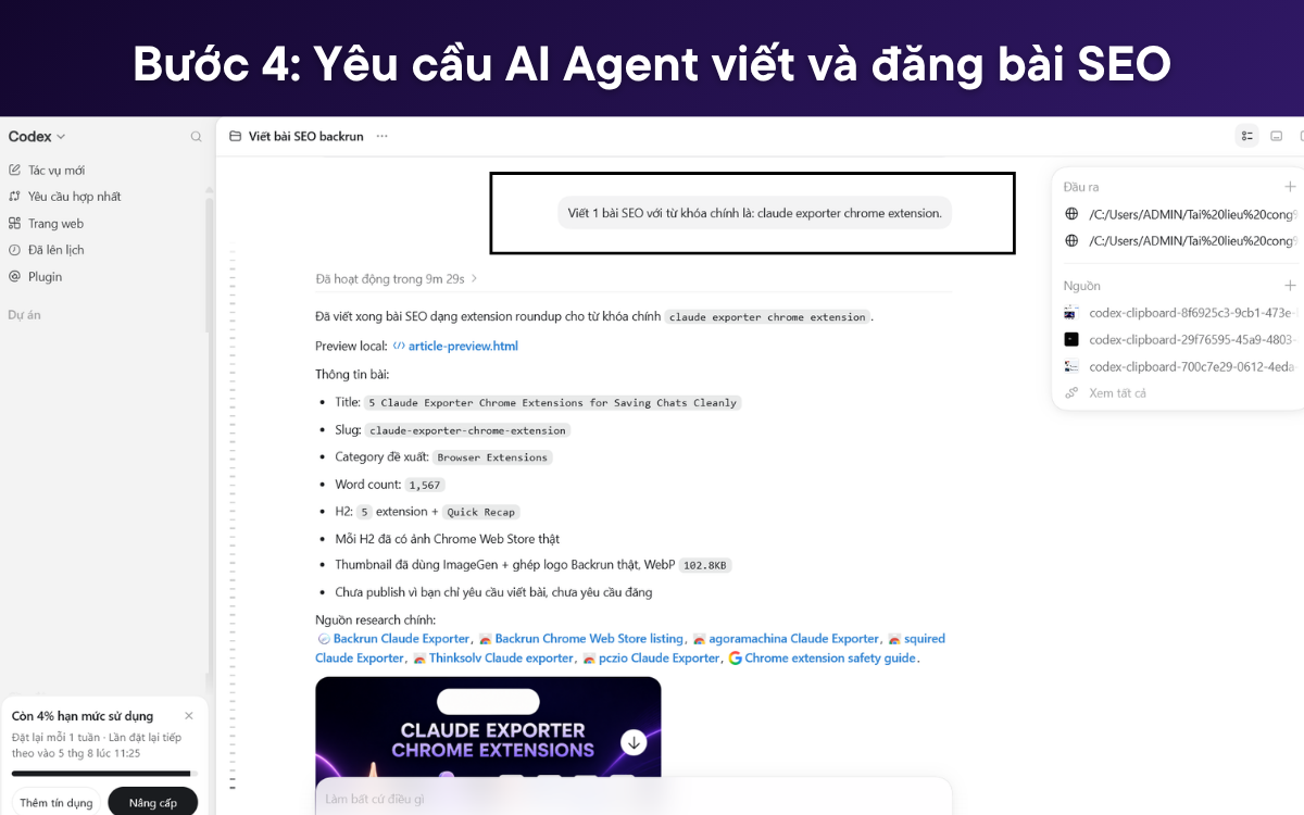 Cách viết bài SEO bằng AI Agent